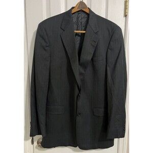 Size - L Hart Schaffner & Marx Dark Gray/Blue Pinstripe Blazer 42L Pure New Wool
